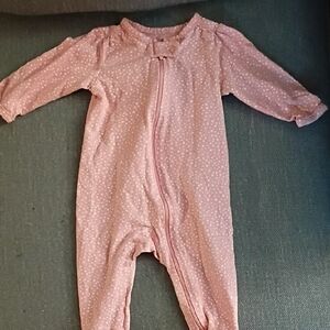 Charming Pink Dotted Kids Footie